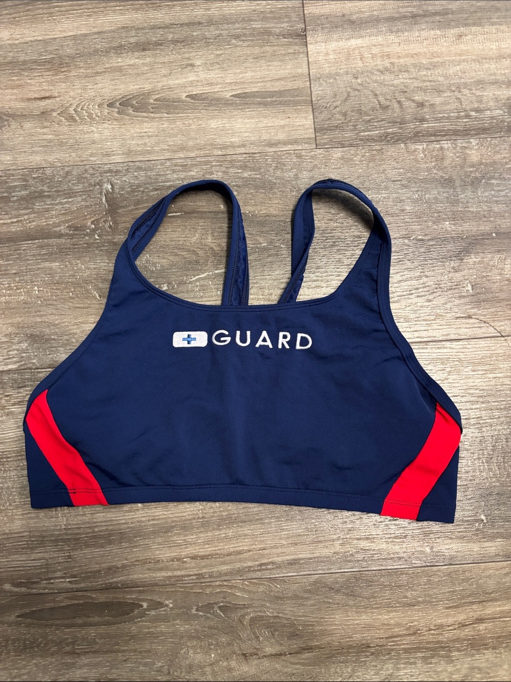 Speedo Women's Guard Swimsuit Sport Bra Top Endurance Lite Navy, sz XL
